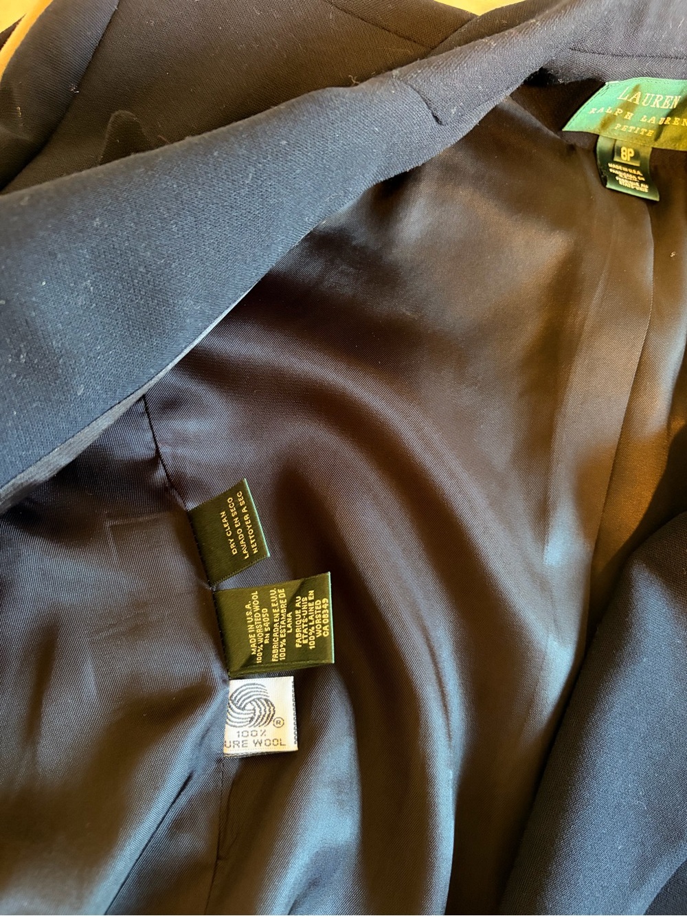 Lauren Ralph Lauren Black Blazer with Gold Embroidered Crest - Picture 7 of 8